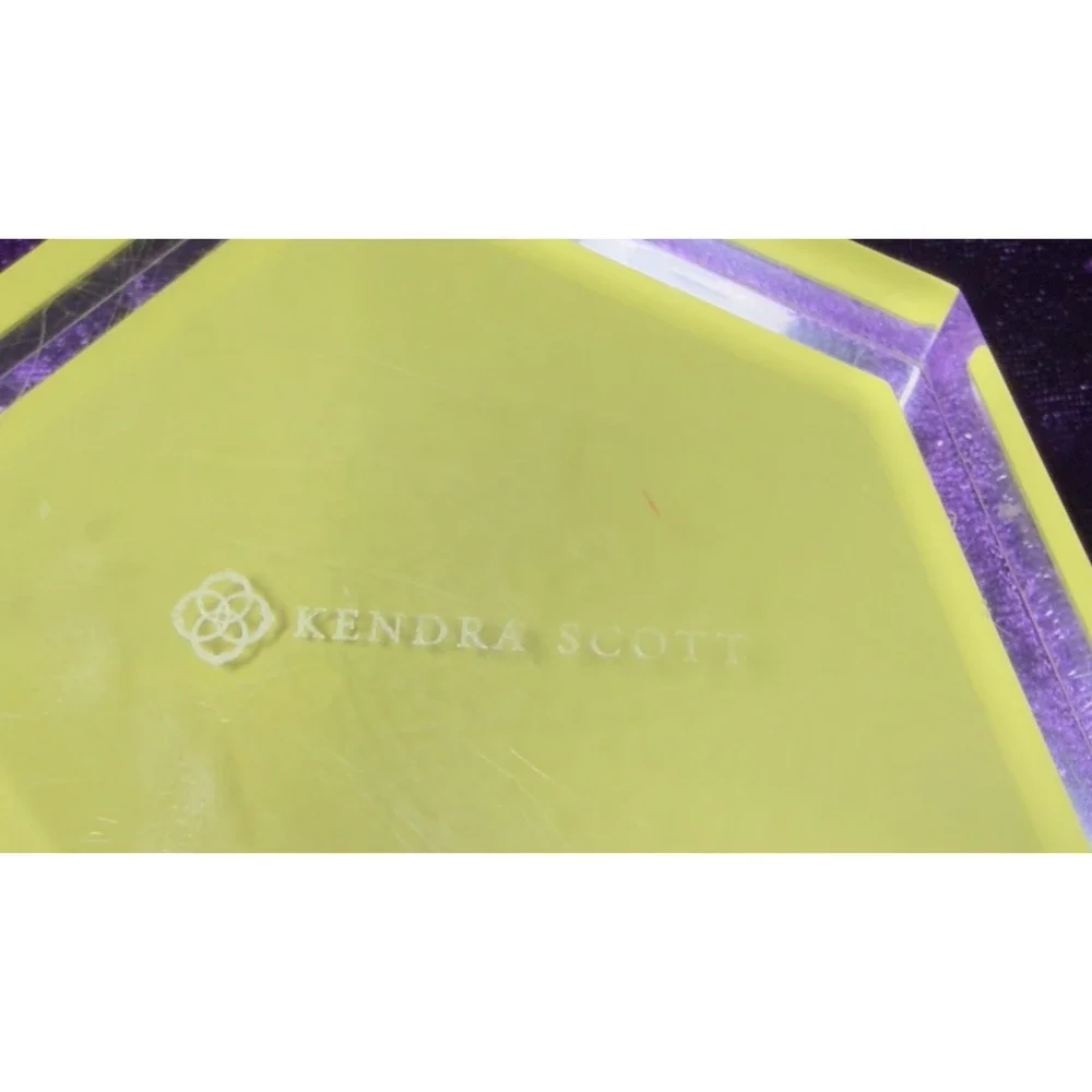 Kendra Scott Gold Plated Geometric Faceted Ring Dish Earring Modern Jewelry Tray